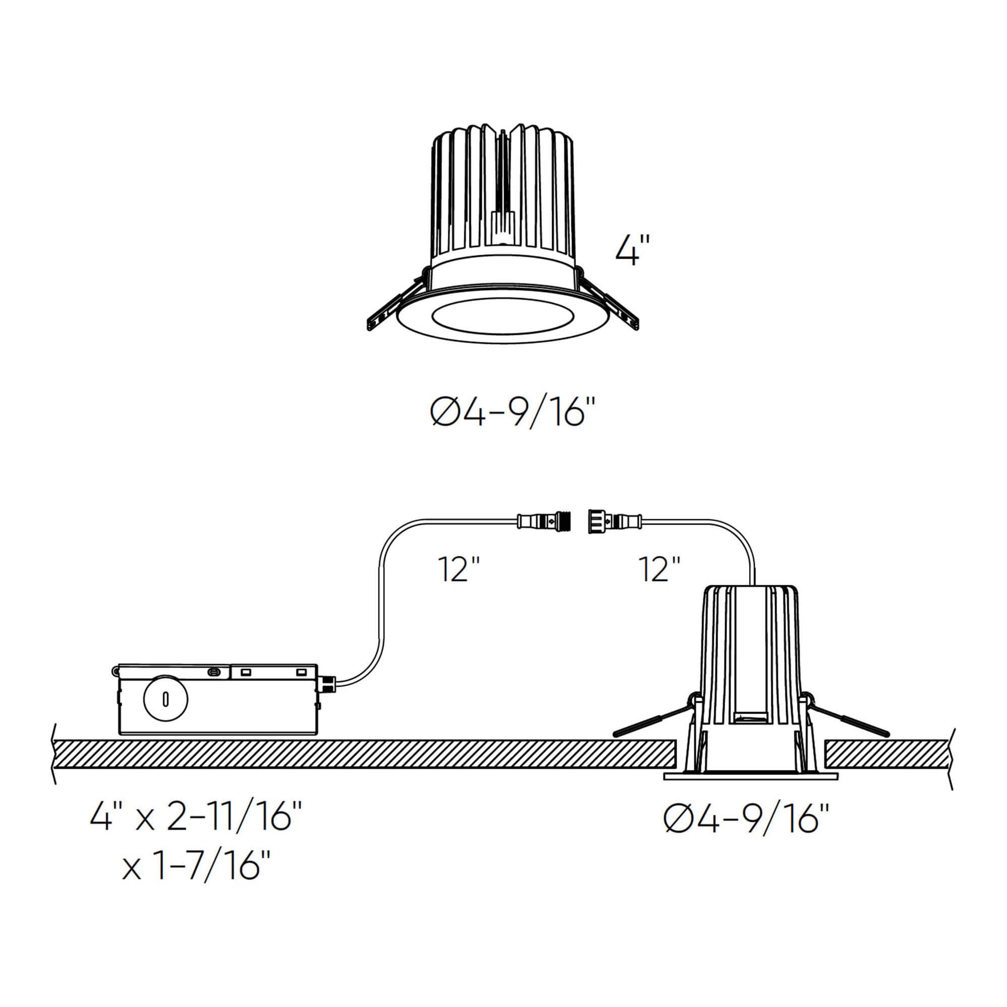 4" CCT High Power Regressed Recessed Round Smooth Baffle