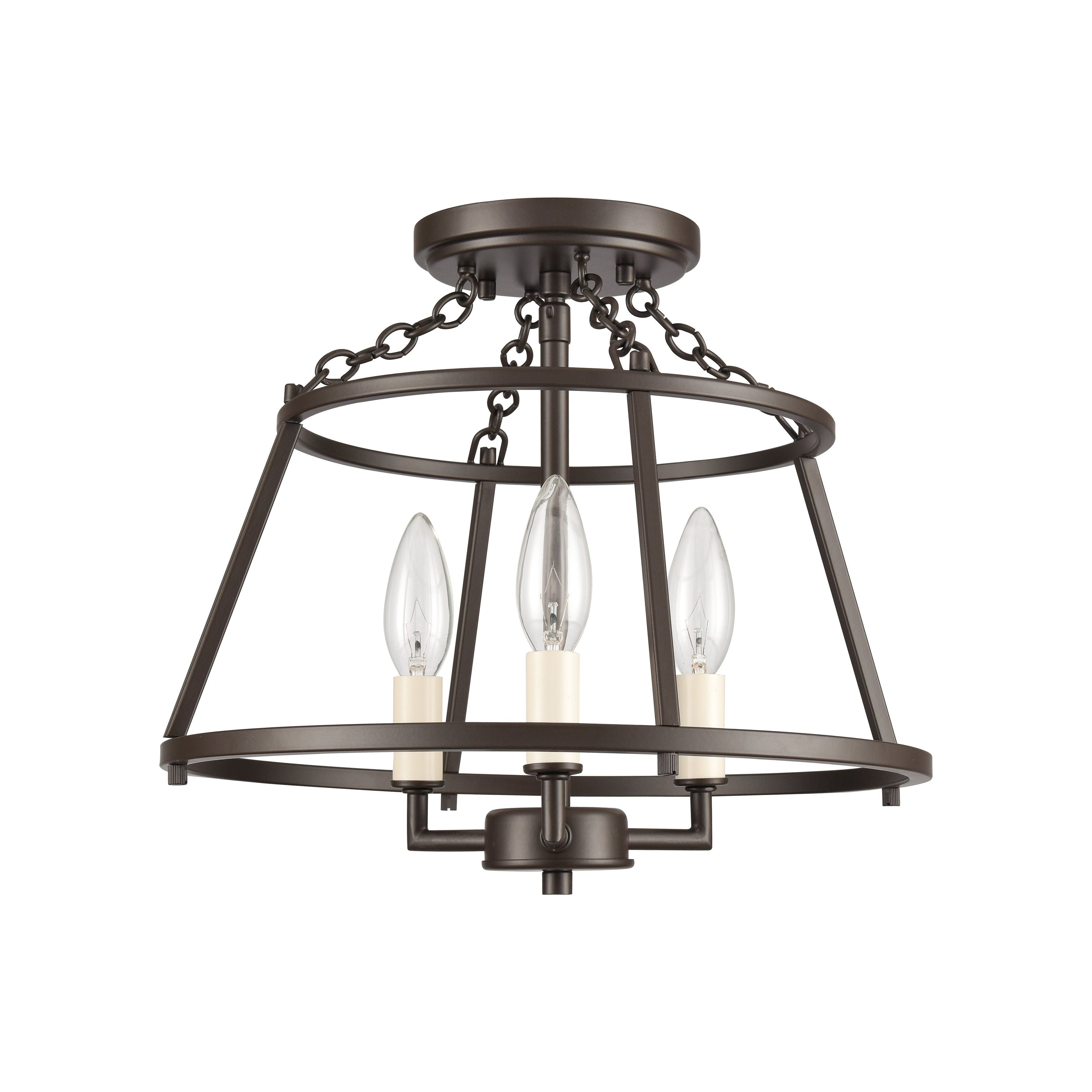 Joanie 13" Wide 3-Light Semi Flush Mount