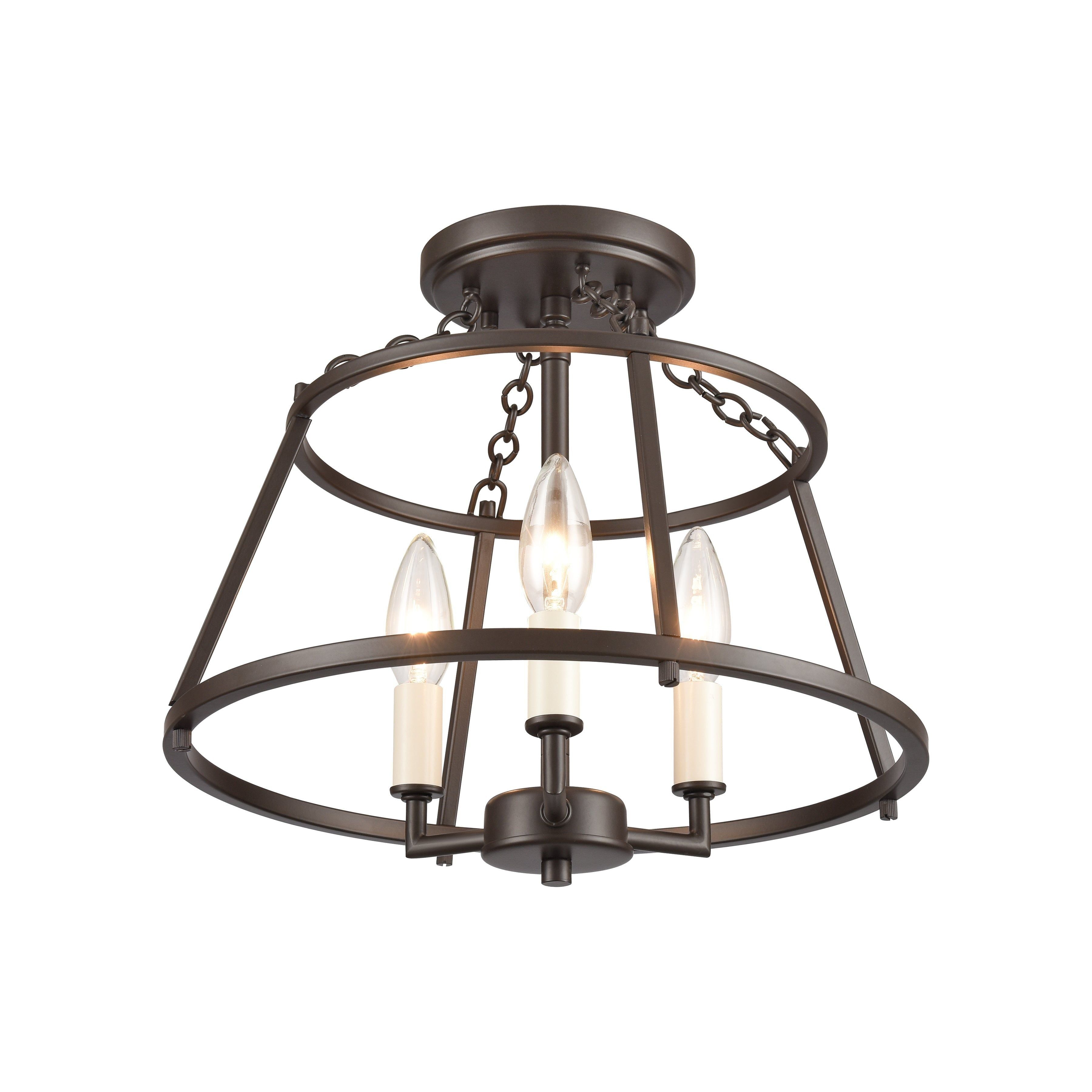 Joanie 13" Wide 3-Light Semi Flush Mount