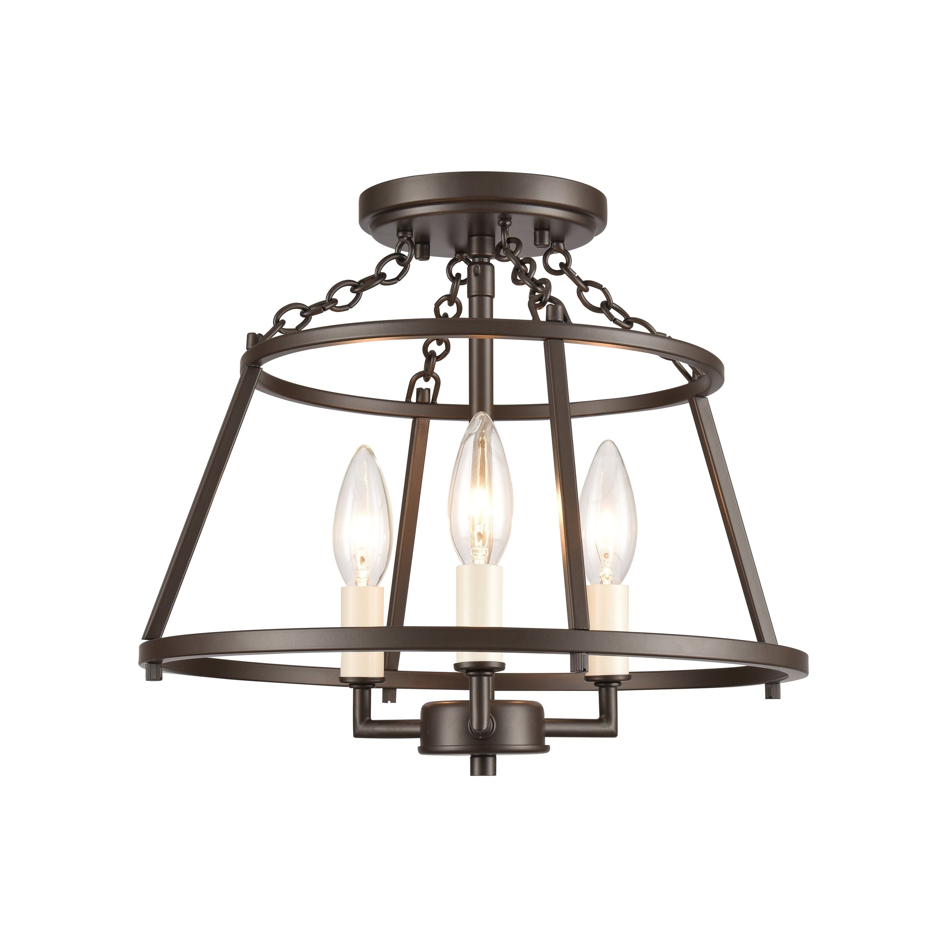 Joanie 13" Wide 3-Light Semi Flush Mount