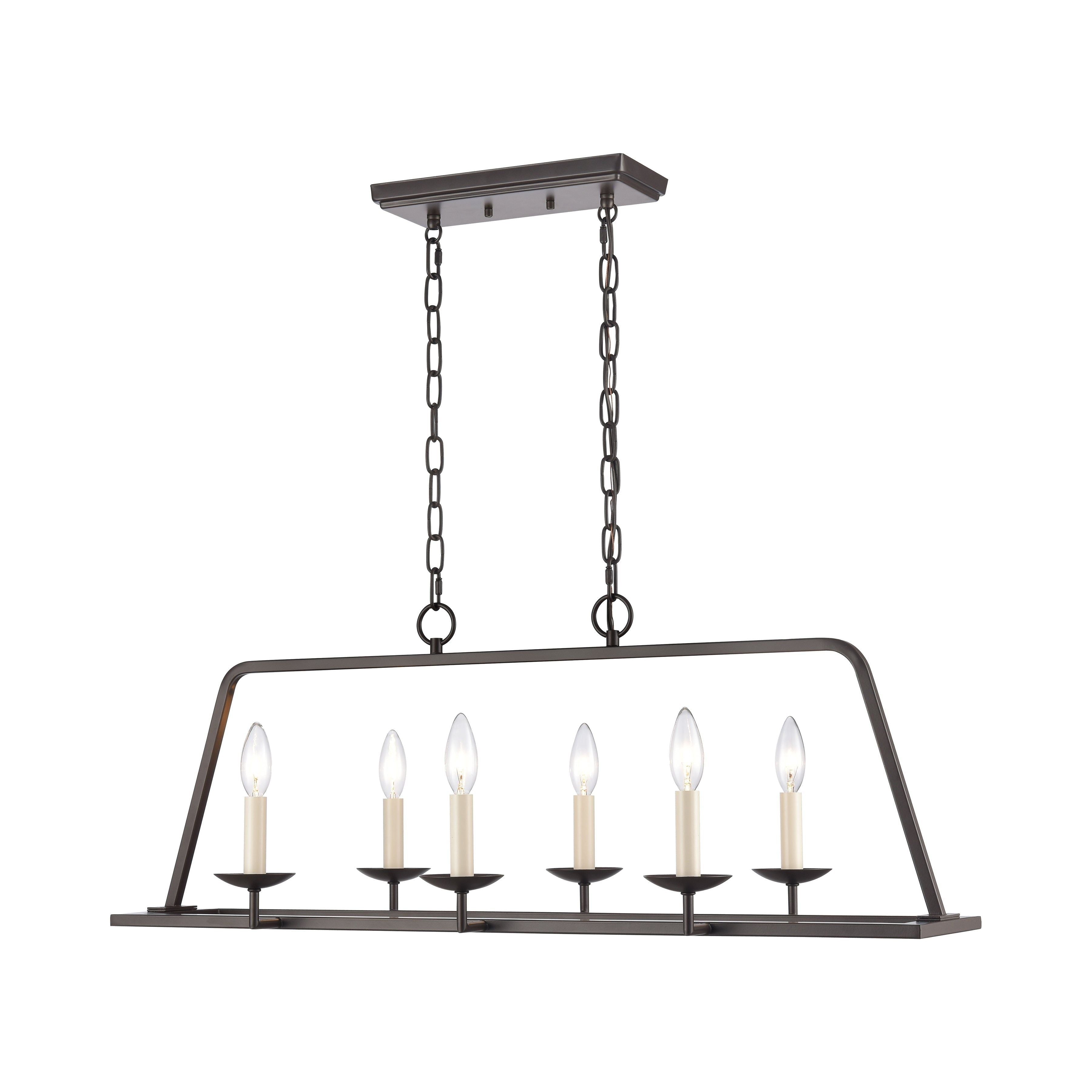 Joanie 34" Wide 6-Light Linear Chandelier