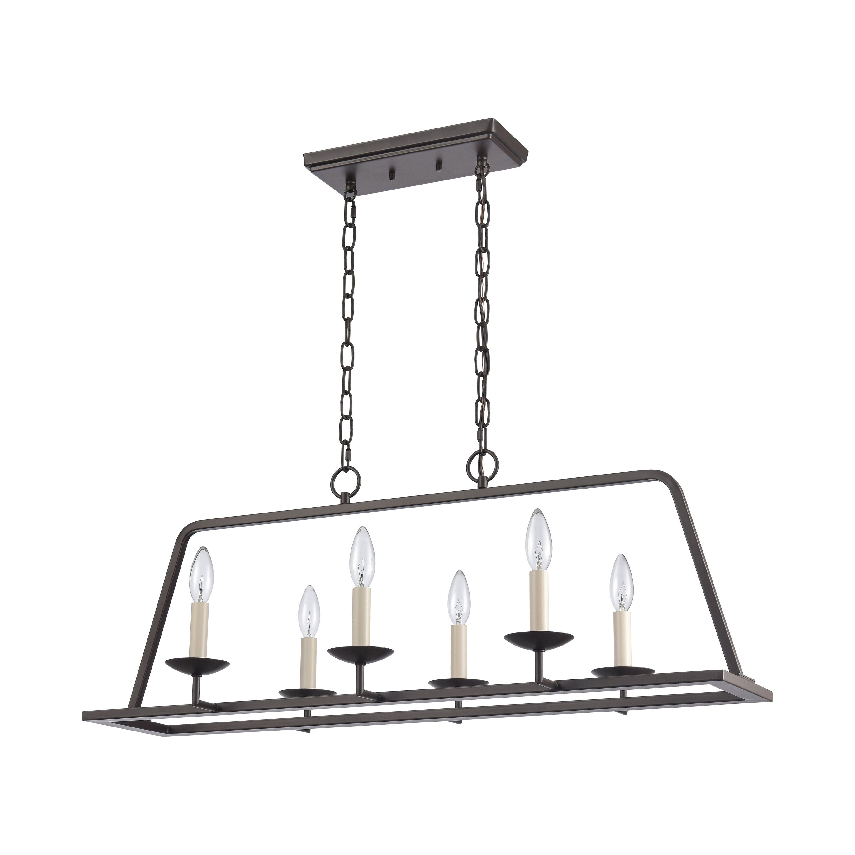 Joanie 34" Wide 6-Light Linear Chandelier