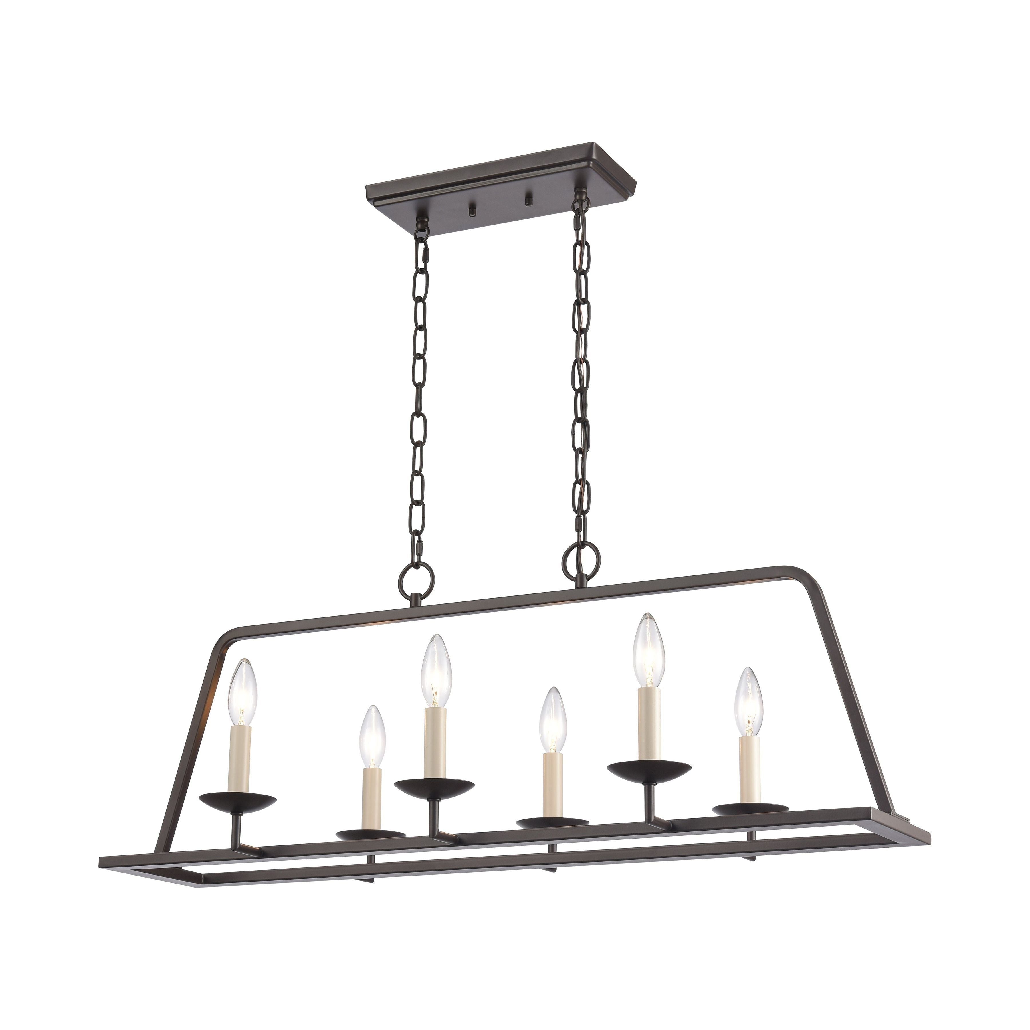 Joanie 34" Wide 6-Light Linear Chandelier