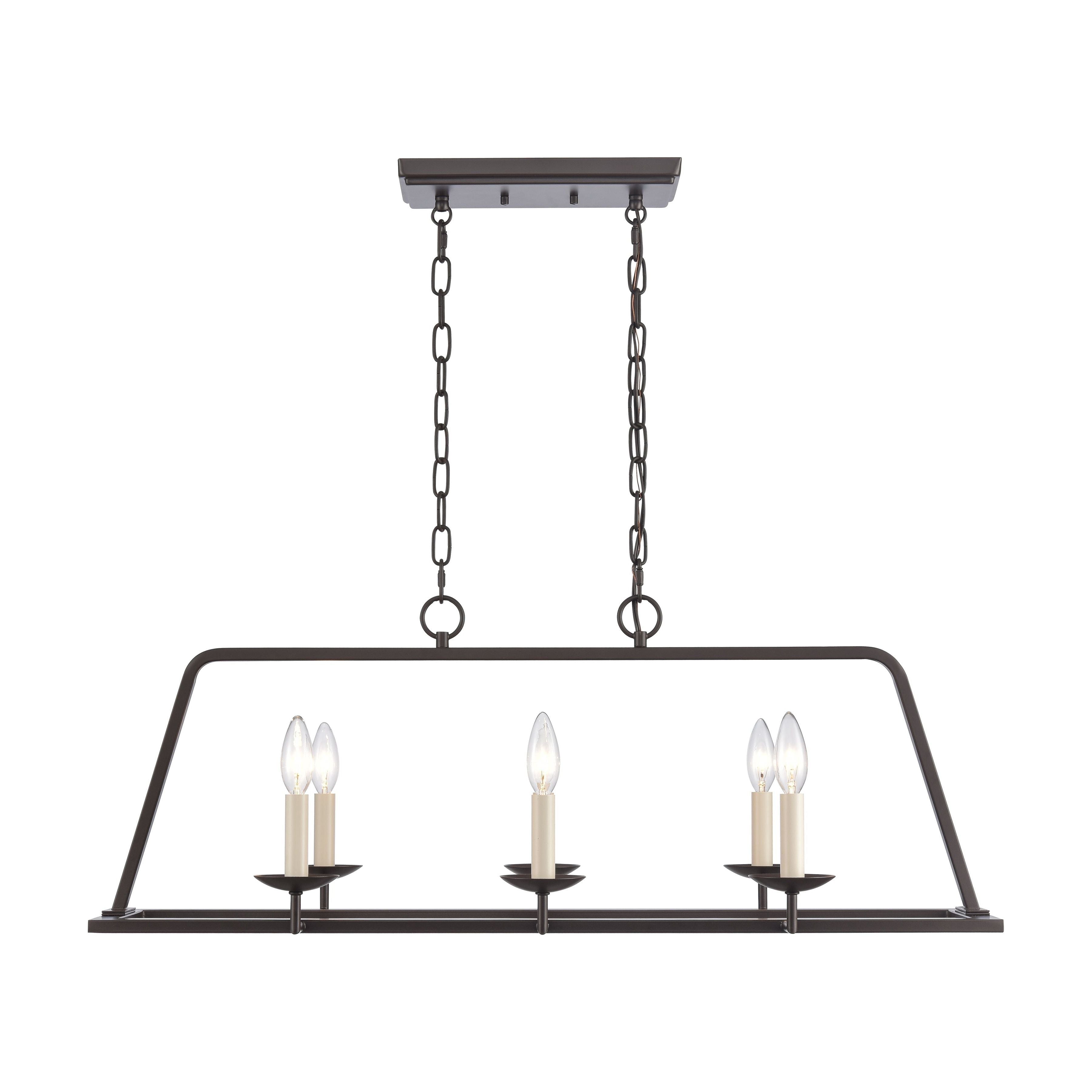 Joanie 34" Wide 6-Light Linear Chandelier