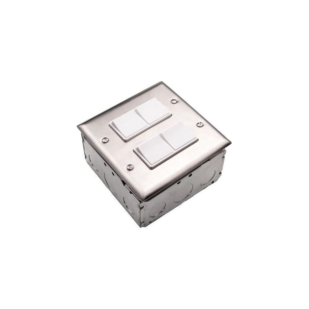 Dual Duplex Switch Weatherproof Surface Mount and Gang Box 20 Amp Per Pole