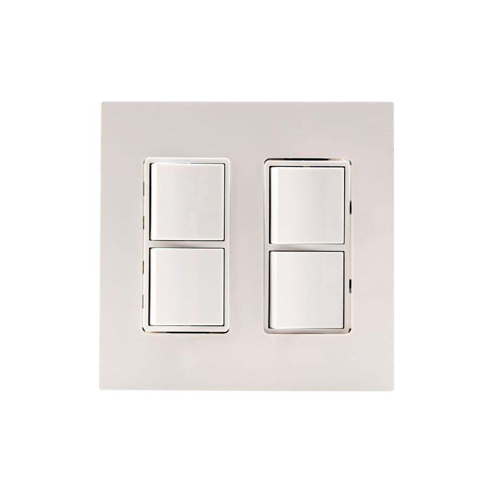 Dual Duplex Switch Wall Plate and Gang Box - 20 Amp Per Pole