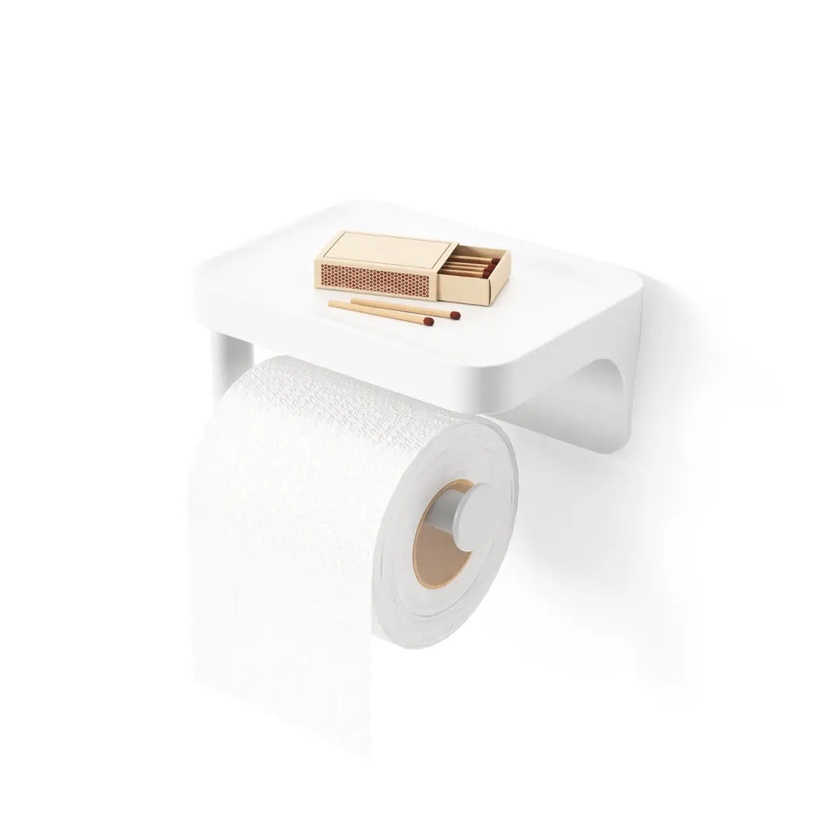 Flex Adhesive Toilet Paper Holder & Shelf