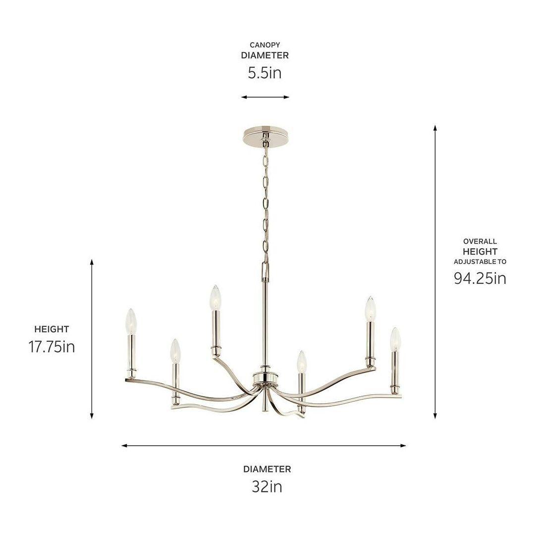 Malene 32" 6-Light Chandelier