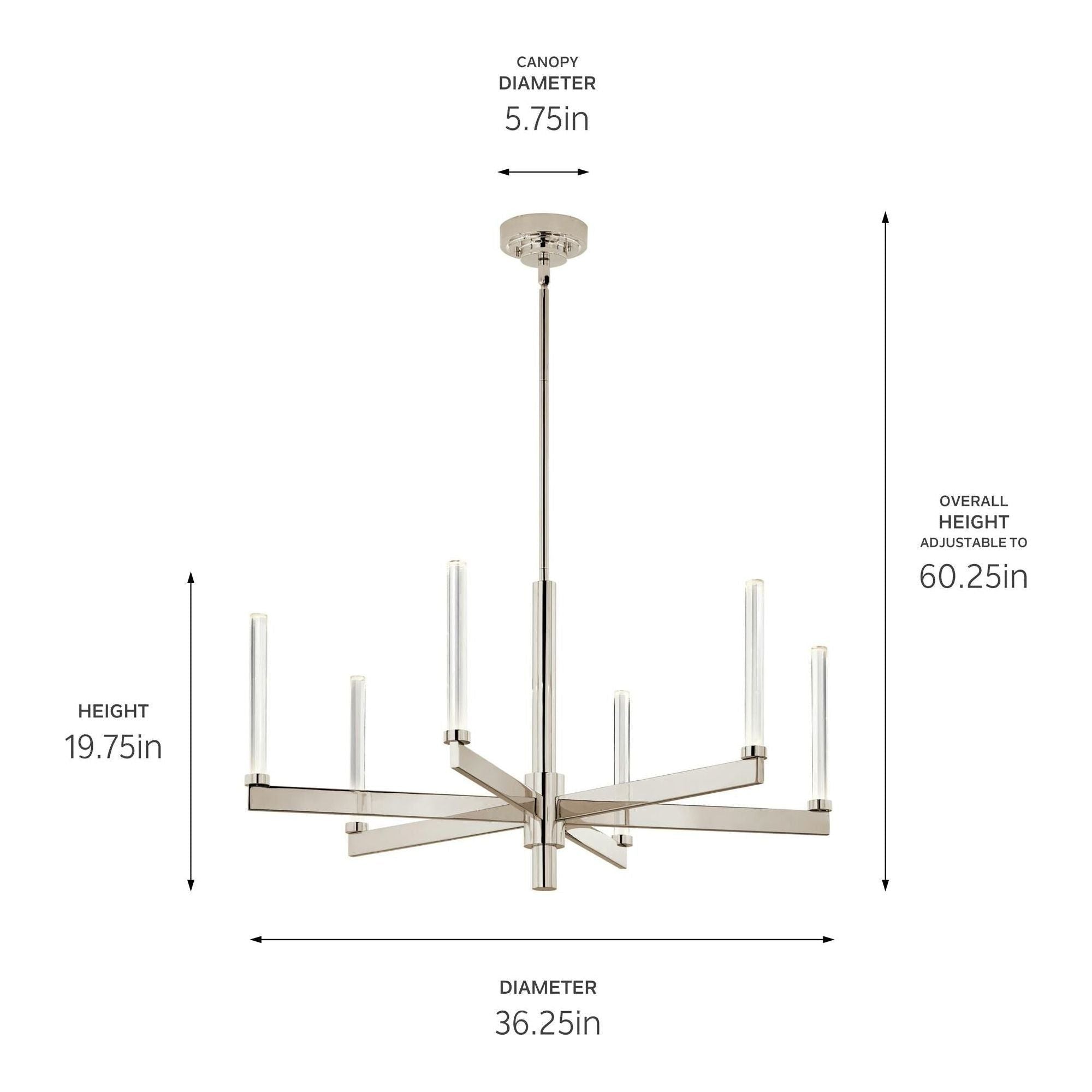 Sycara 36.25" 6-Light LED Chandelier