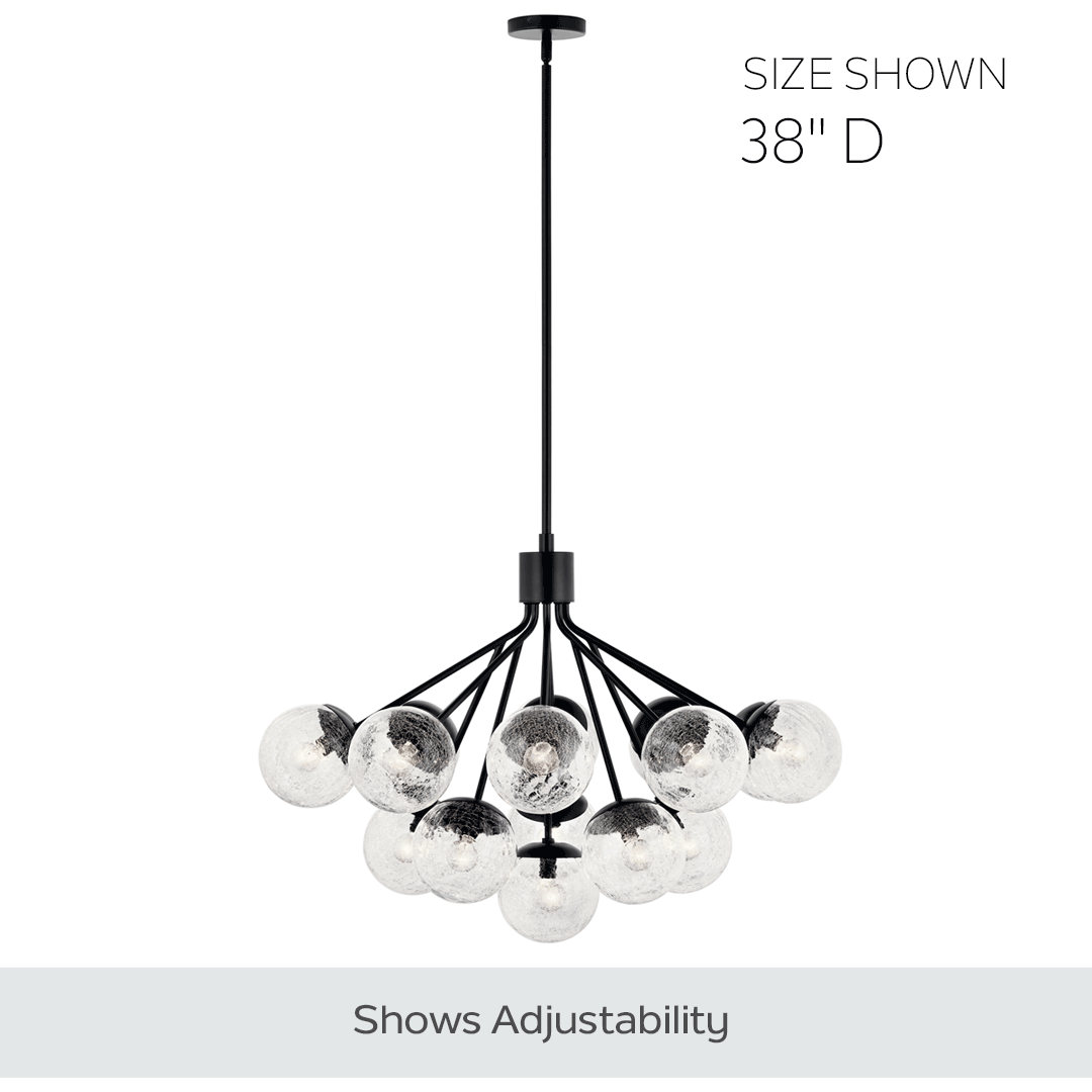 Silvarious 38" 16-Light Convertible Chandelier