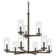 Crosby 32.5" 9-Light 2-Tier Chandelier