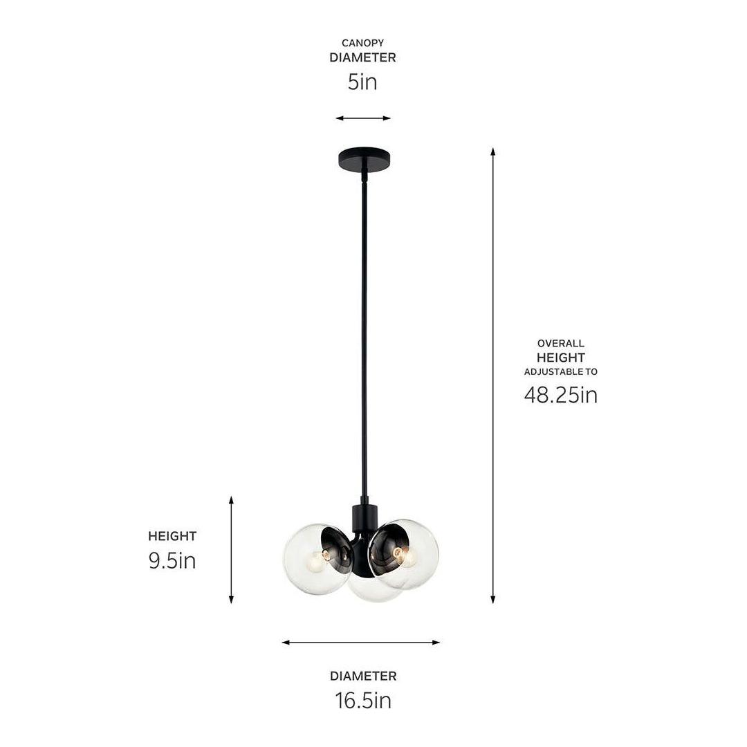 Silvarious 16.5" 3-Light Convertible Pendant