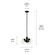 Silvarious 16.5" 3-Light Convertible Pendant
