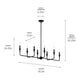 Alvaro 45.5" 8-Light Linear Chandelier
