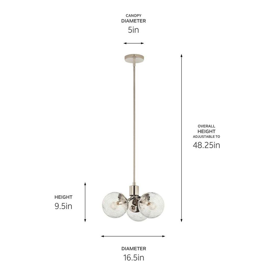 Silvarious 16.5" 3-Light Convertible Pendant