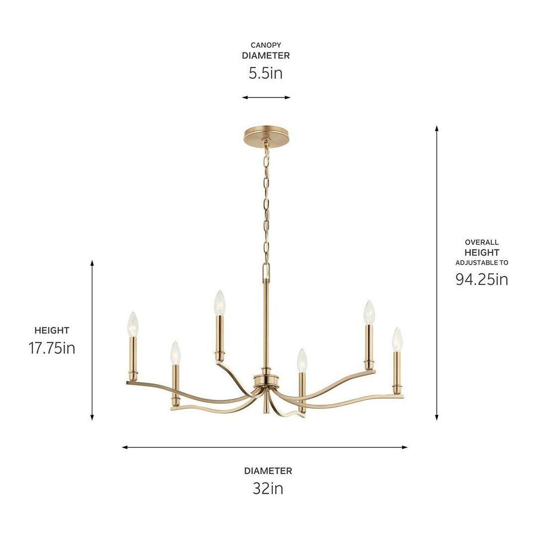 Malene 32" 6-Light Chandelier