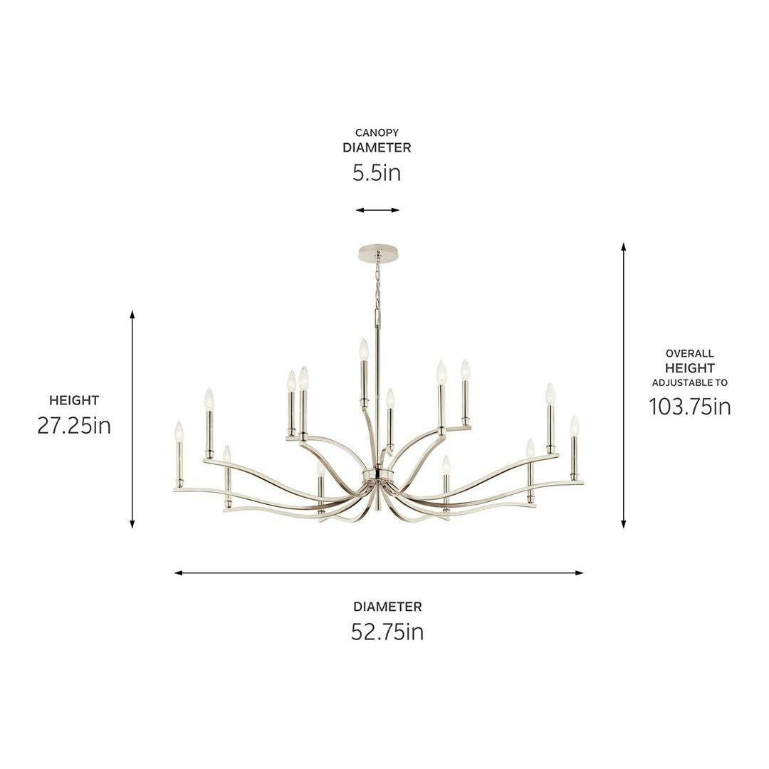 Malene 52.75" 14-Light 2-Tier Chandelier