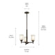 Shailene 15.25" 3-Light Mini Chandelier