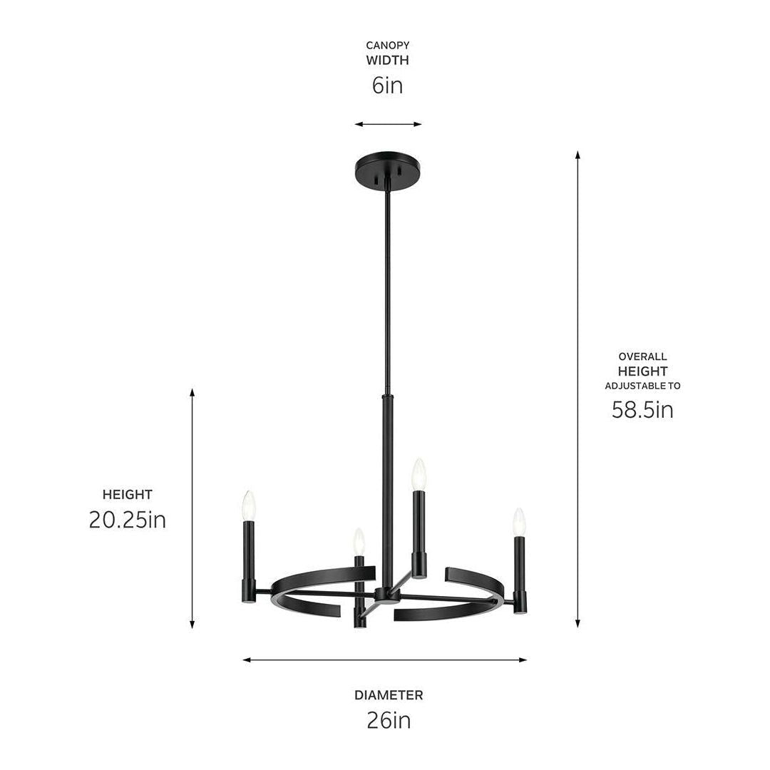 Tolani 20.25" 4-Light Chandelier