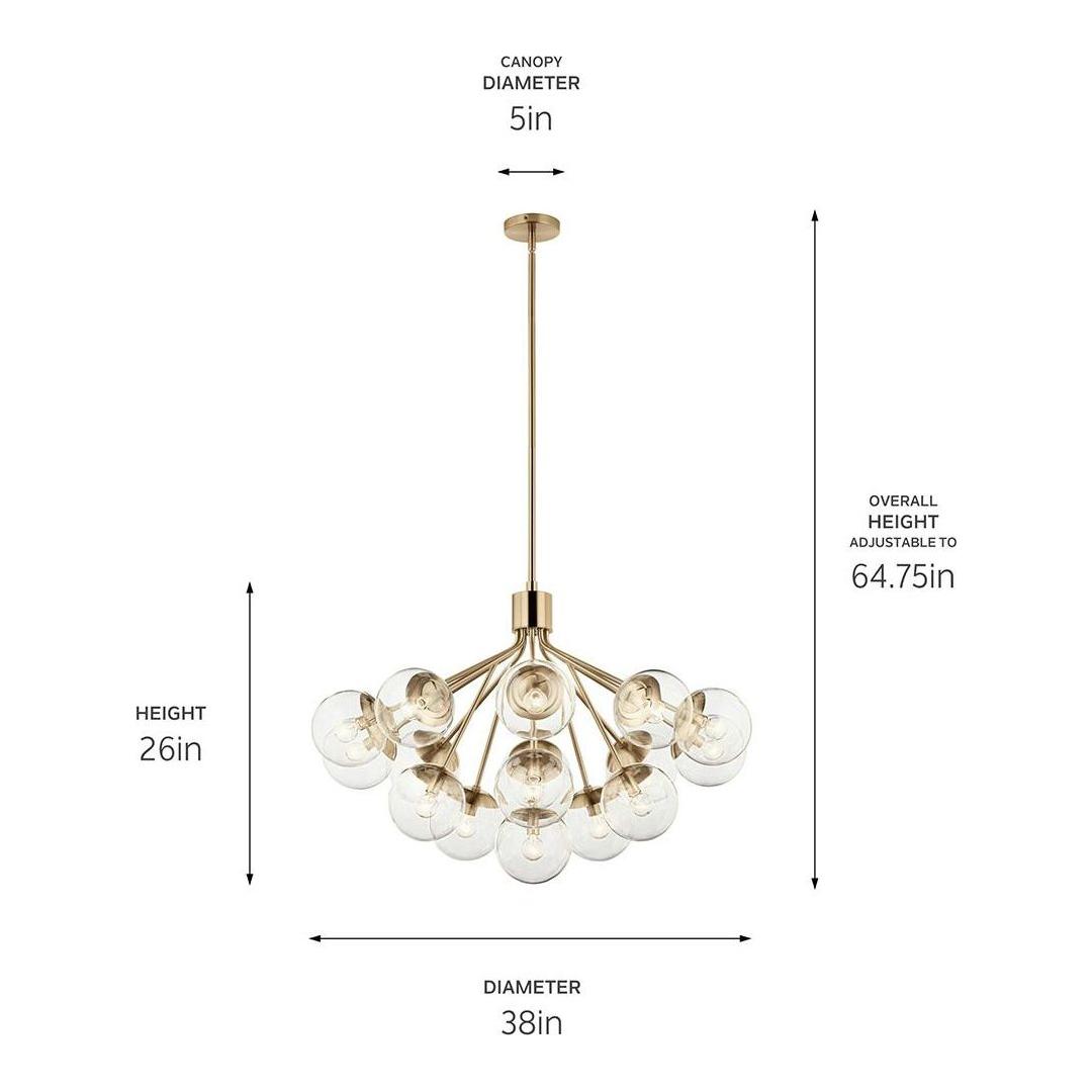 Silvarious 38" 16-Light Convertible Chandelier