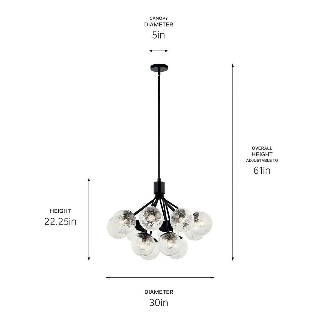 Silvarious 30" 12-Light Convertible Chandelier