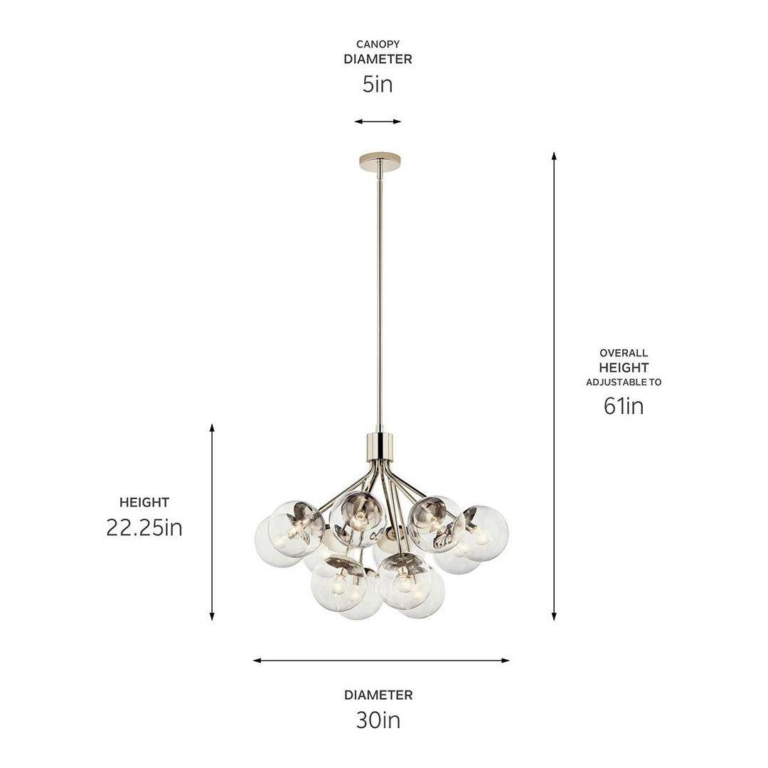 Silvarious 30" 12-Light Convertible Chandelier