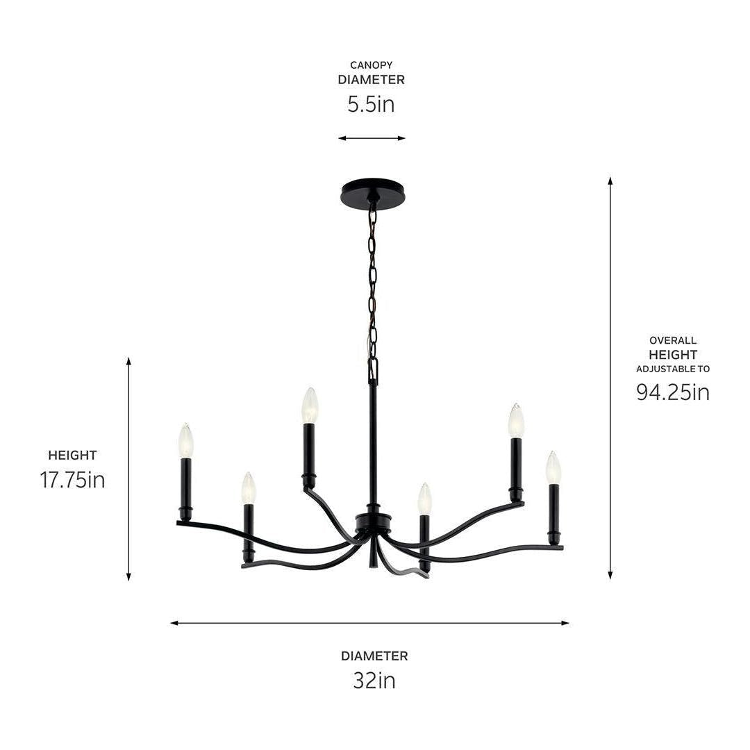 Malene 32" 6-Light Chandelier