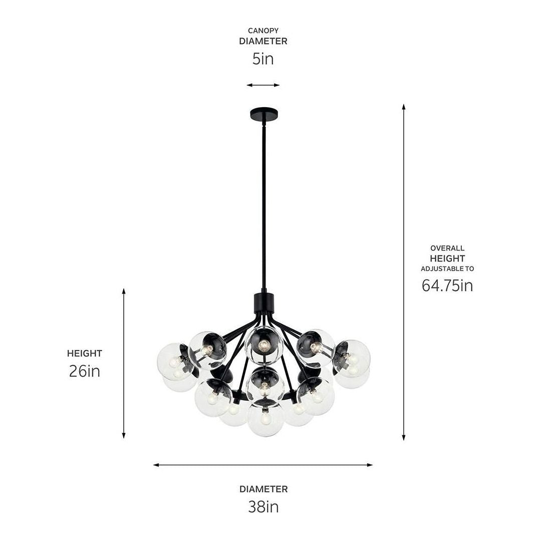 Silvarious 38" 16-Light Convertible Chandelier