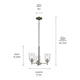 Shailene 15.25" 3-Light Mini Chandelier