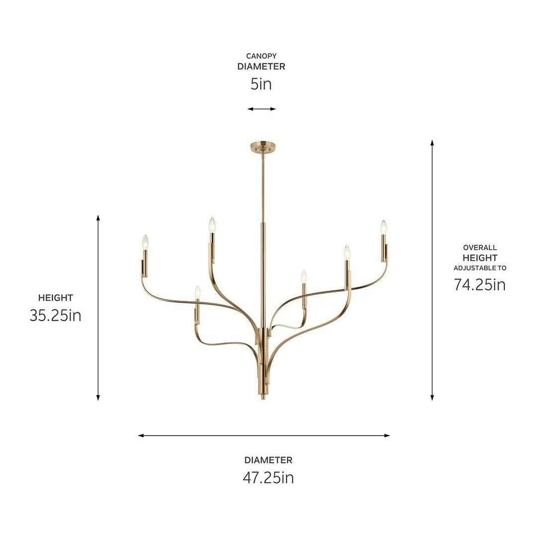 Livadia 47.25" 6-Light Chandelier