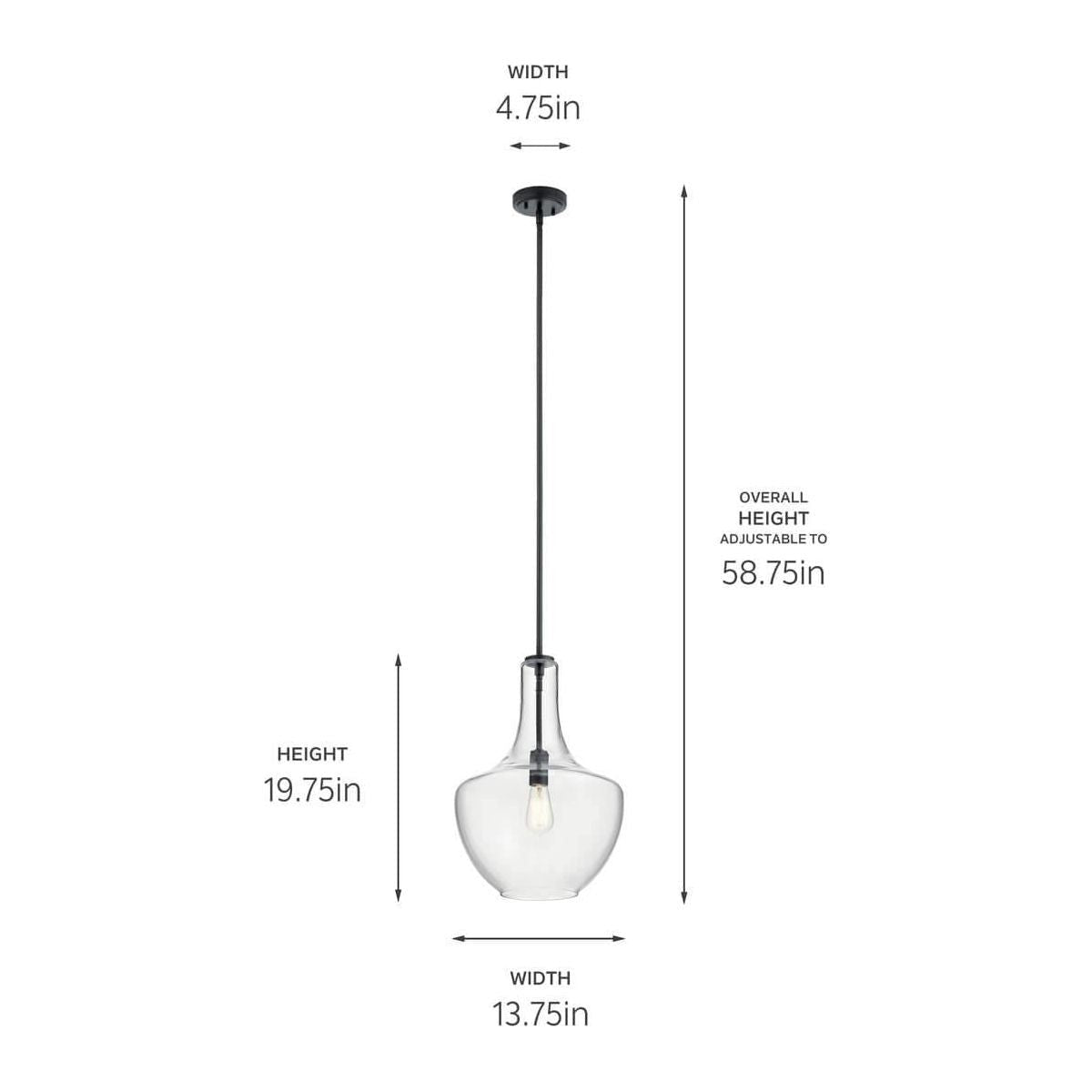 Everly 19.75" 1-Light Bell Pendant