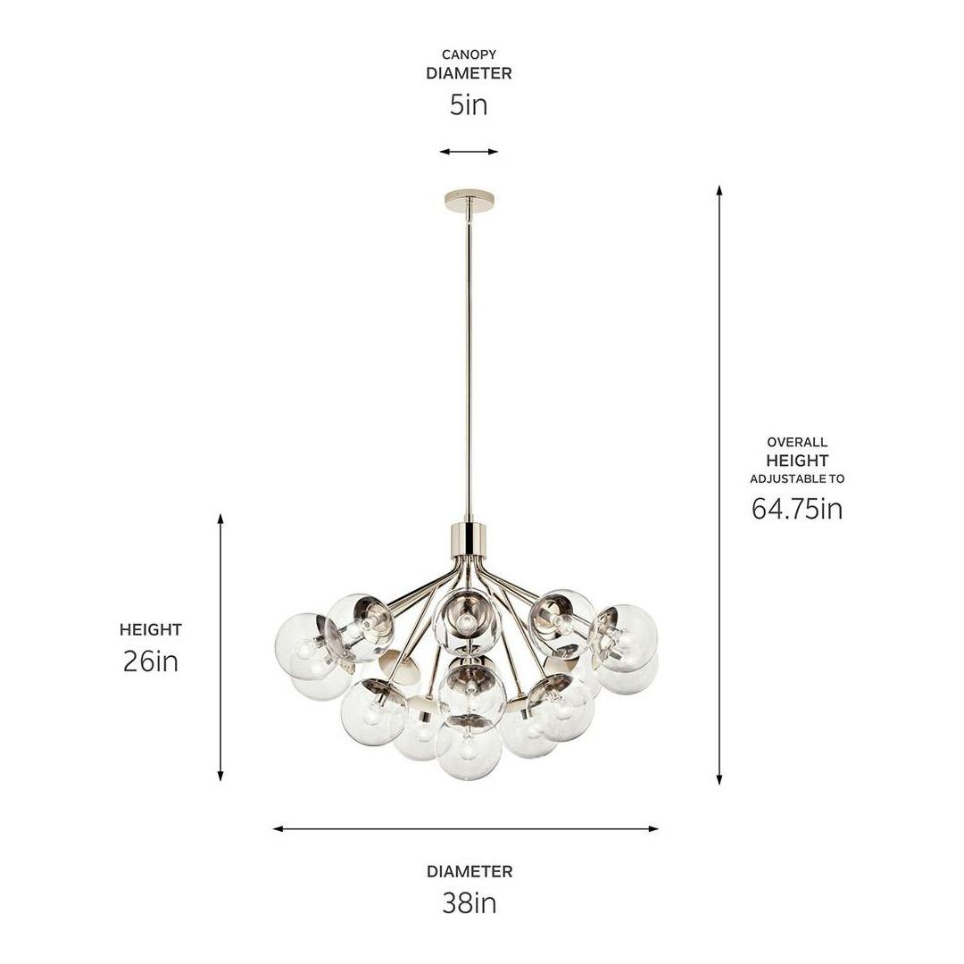 Silvarious 38" 16-Light Convertible Chandelier