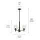 Shailene 15.25" 3-Light Mini Chandelier