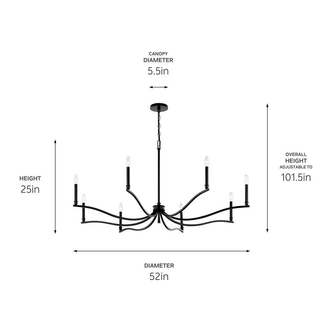 Malene 52" 8-Light Chandelier