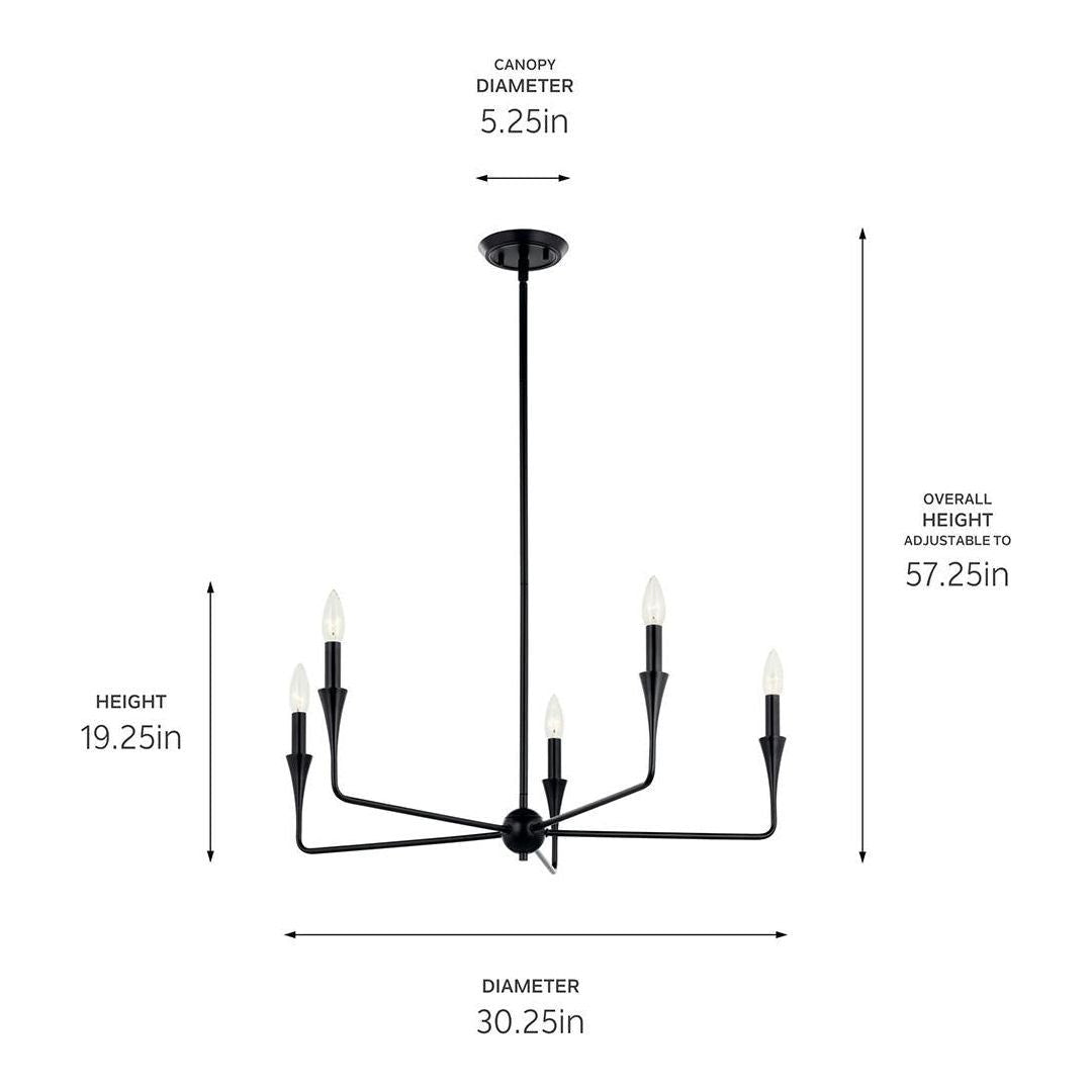 Alvaro 30" 5-Light Chandelier