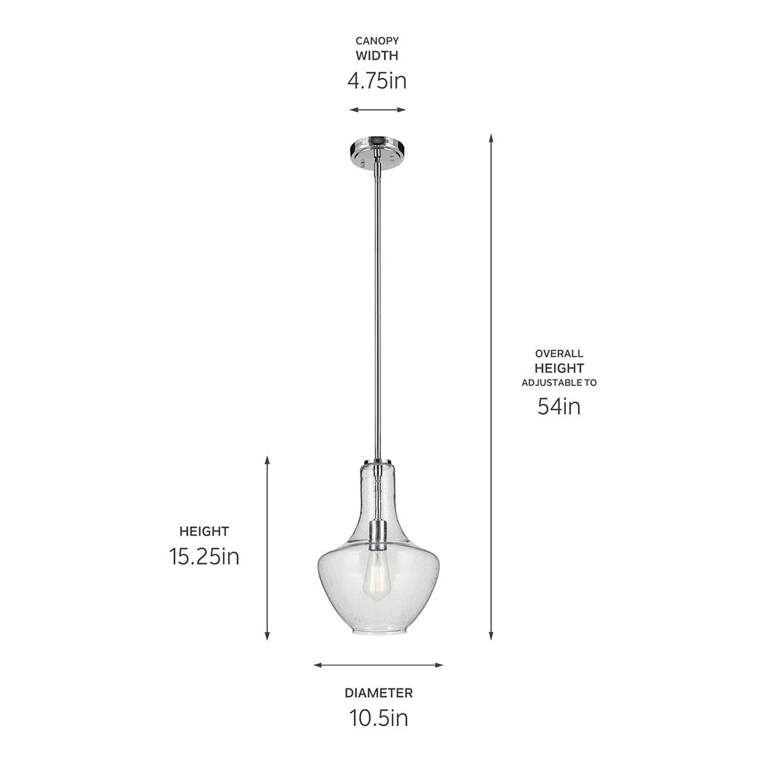 Everly 15.25" 1-Light Bell Pendant