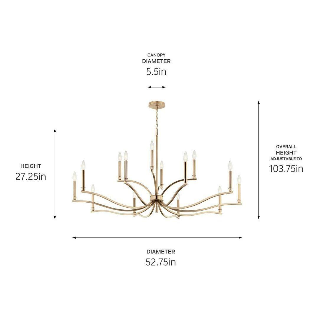 Malene 52.75" 14-Light 2-Tier Chandelier