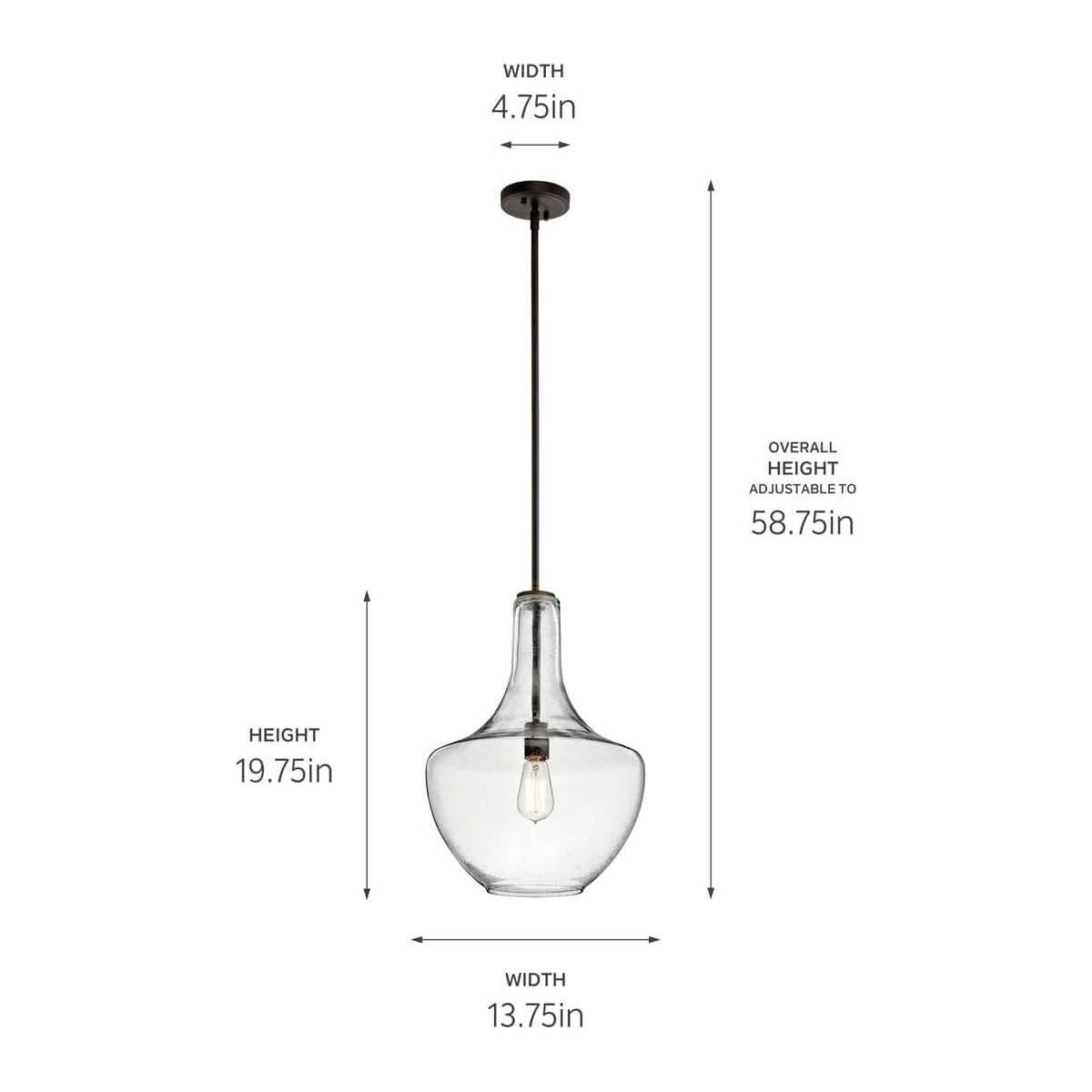 Everly 19.75" 1-Light Bell Pendant