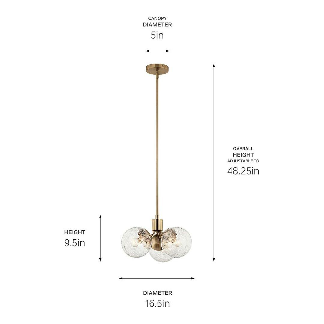 Silvarious 16.5" 3-Light Convertible Pendant