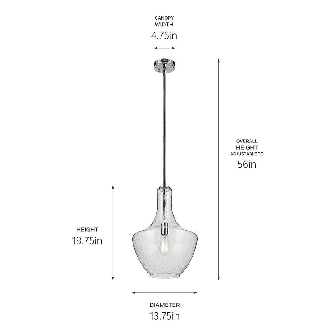 Everly 19.75" 1-Light Bell Pendant