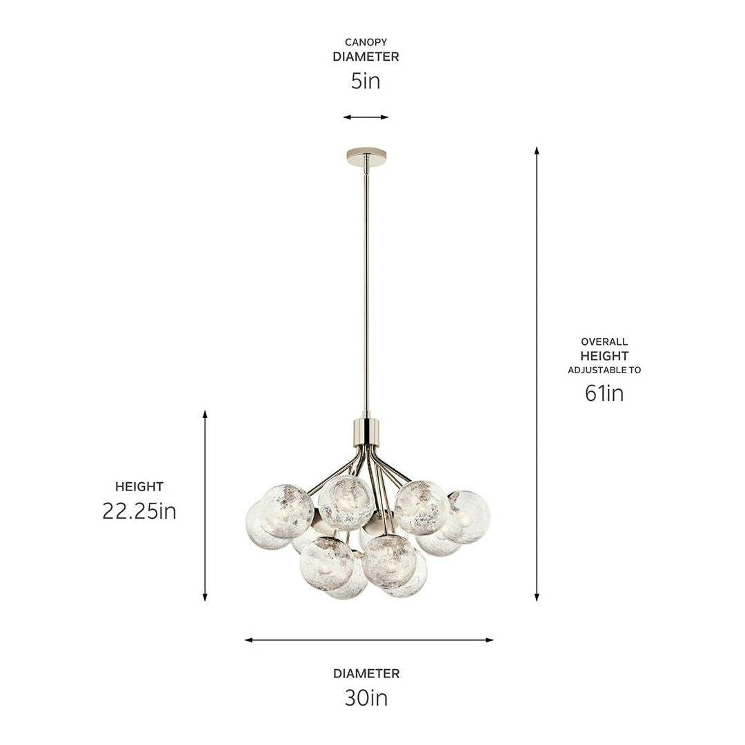 Silvarious 30" 12-Light Convertible Chandelier