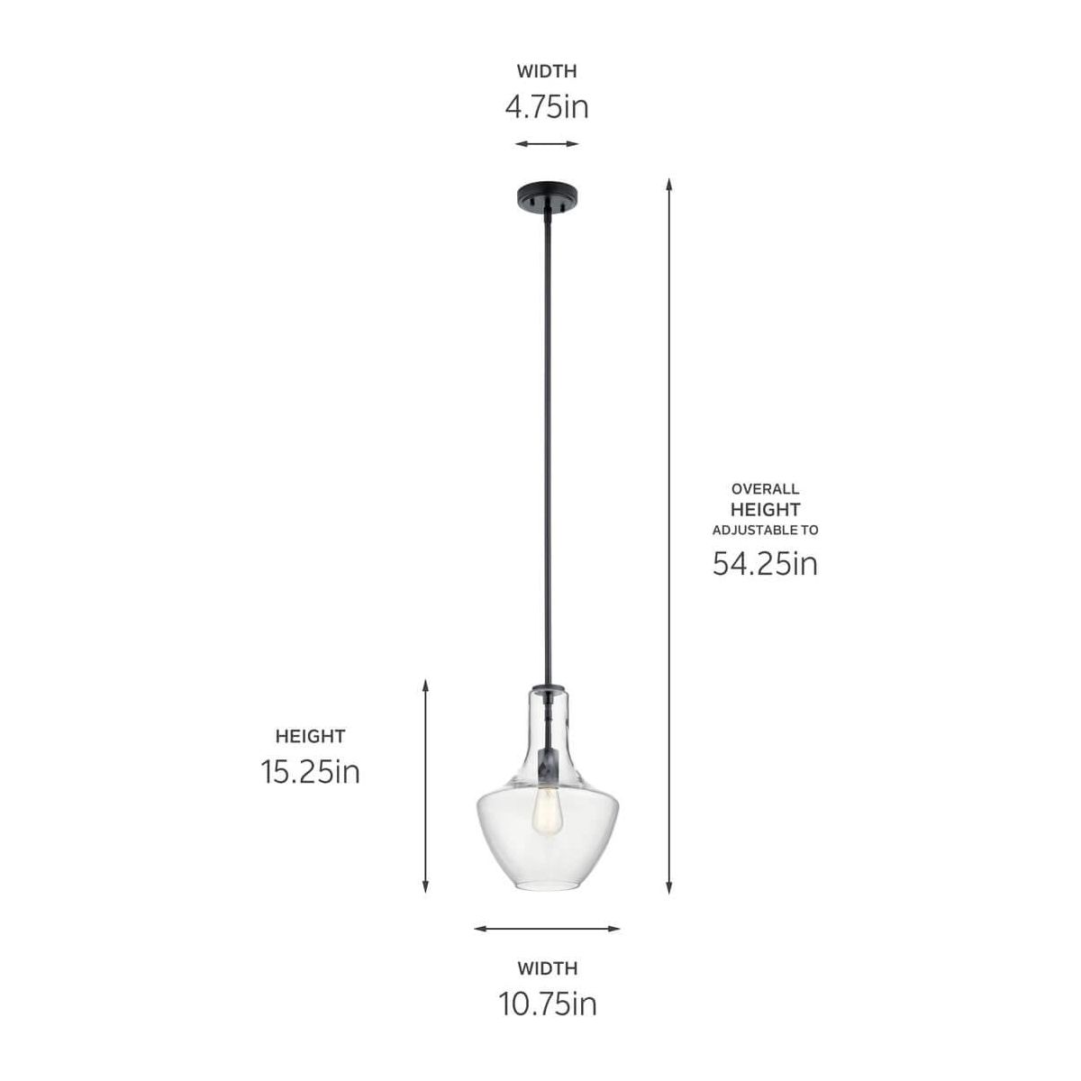 Everly 15.25" 1-Light Bell Pendant