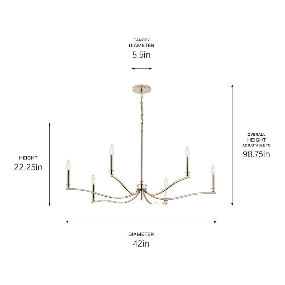 Malene 42" 6-Light Chandelier