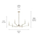 Malene 42" 6-Light Chandelier
