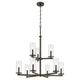 Crosby 32.5" 9-Light 2-Tier Chandelier