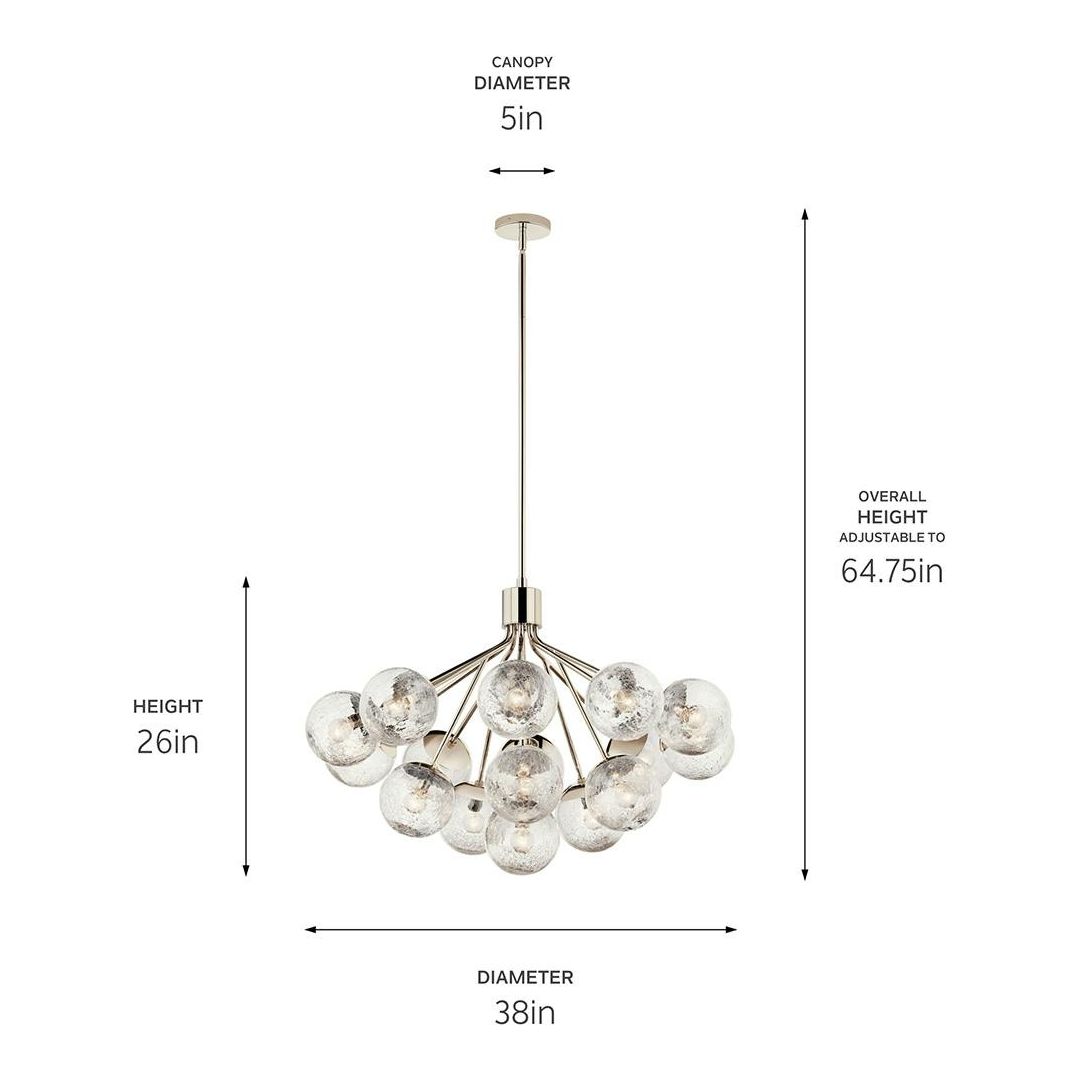 Silvarious 38" 16-Light Convertible Chandelier