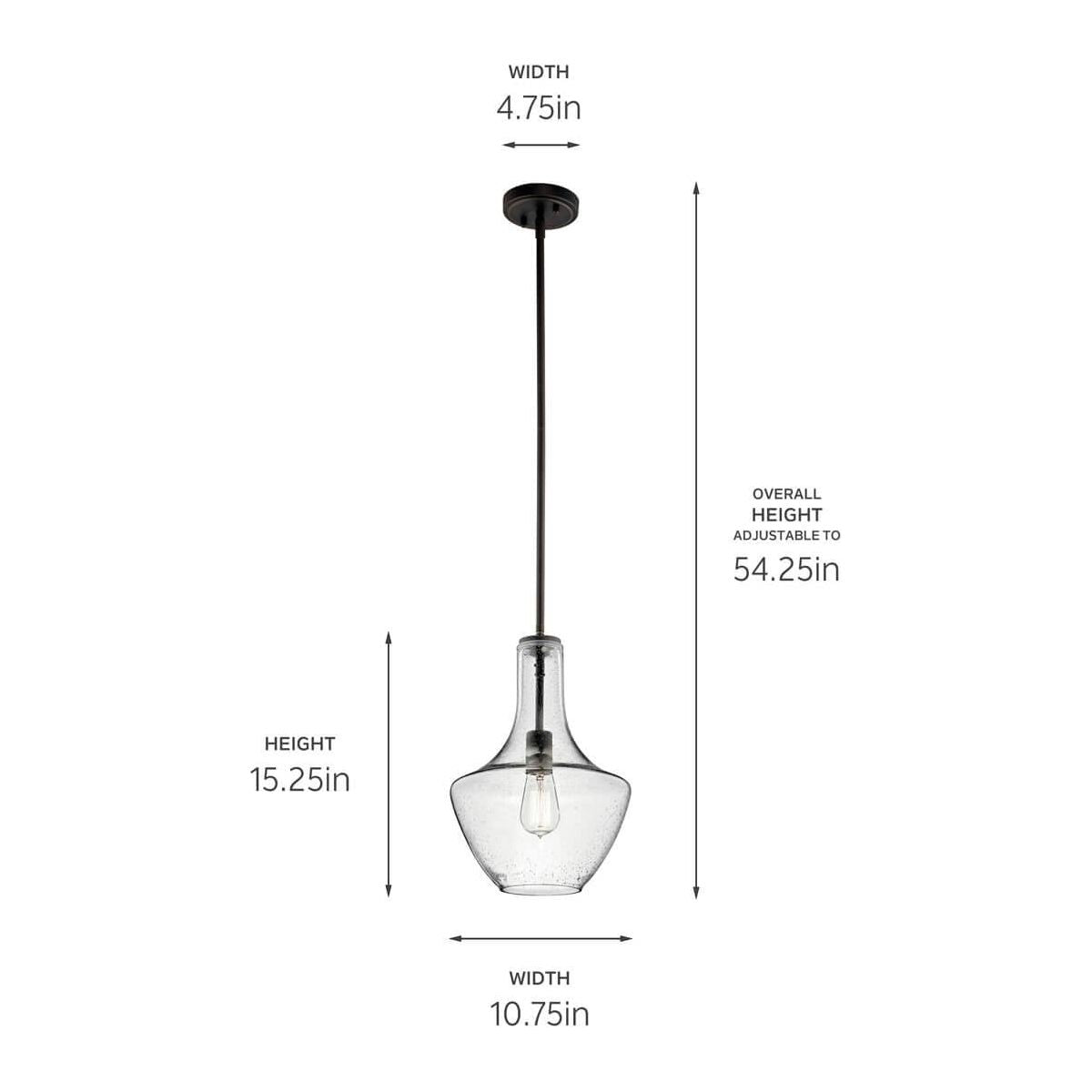 Everly 15.25" 1-Light Bell Pendant