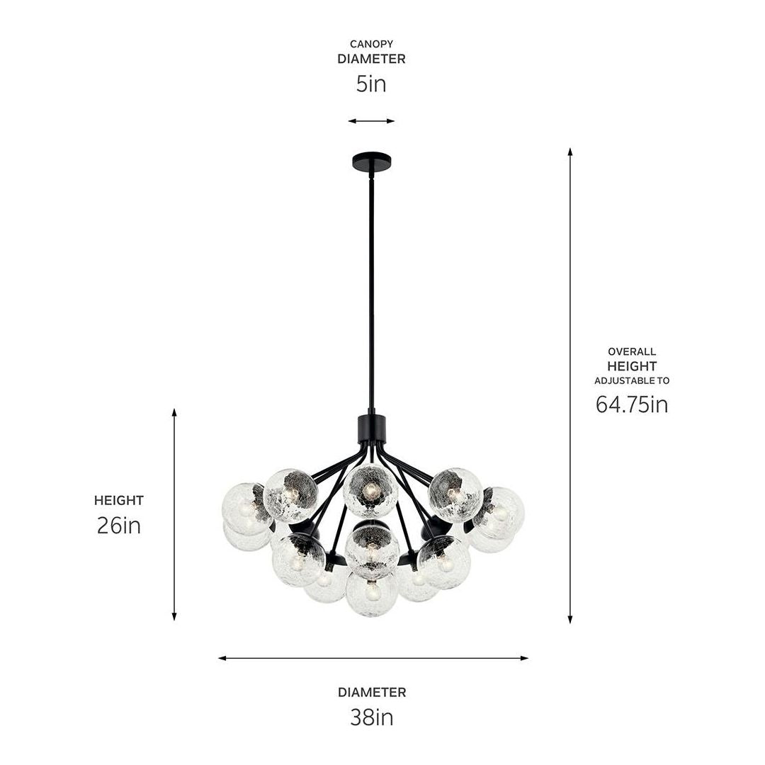 Silvarious 38" 16-Light Convertible Chandelier