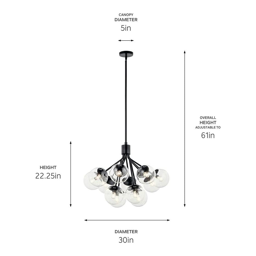 Silvarious 30" 12-Light Convertible Chandelier