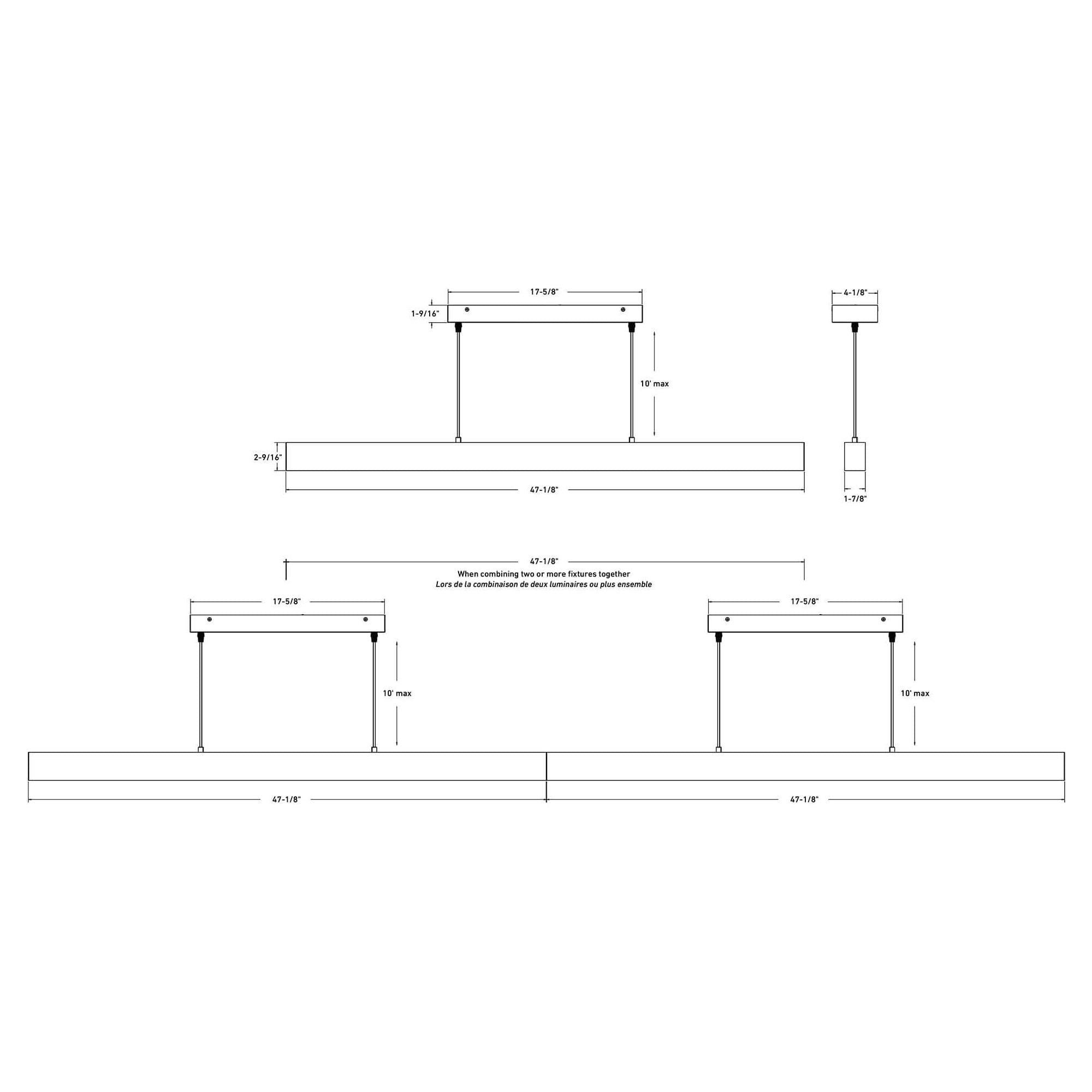 48" 5CCT Linear Pendant (120-277-347V)